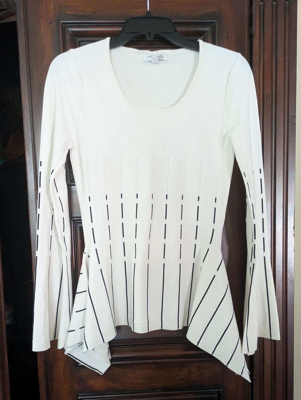 Prabal Gurung collection geometric architectural peplum tunic knit top size 2